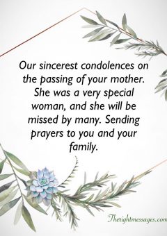 Condolence Messages On Death Of Mother