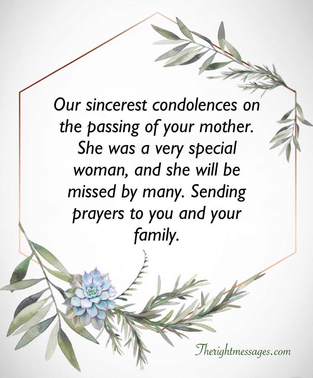 mother passed away condolence message